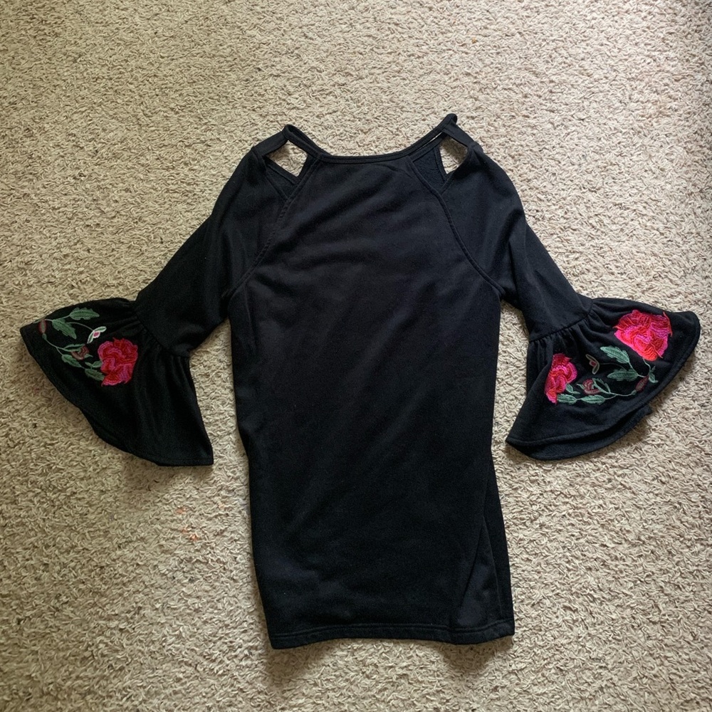 Black embroidered dress
